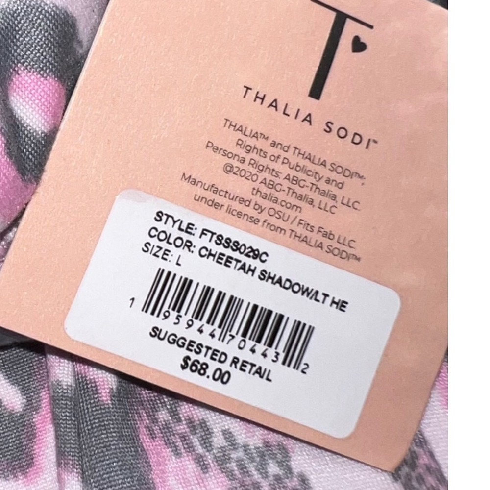 Thalia Sodi Women L/G Cheetah Shadow Lounge Pajama Shorts Pink‎ Gray Drawstring - Picture 7 of 7